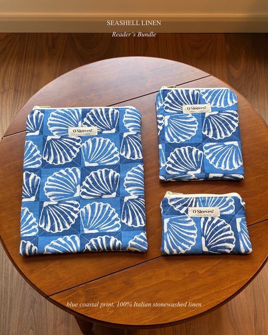 Seashell Linen Reader's Bundle - O Sleeves!