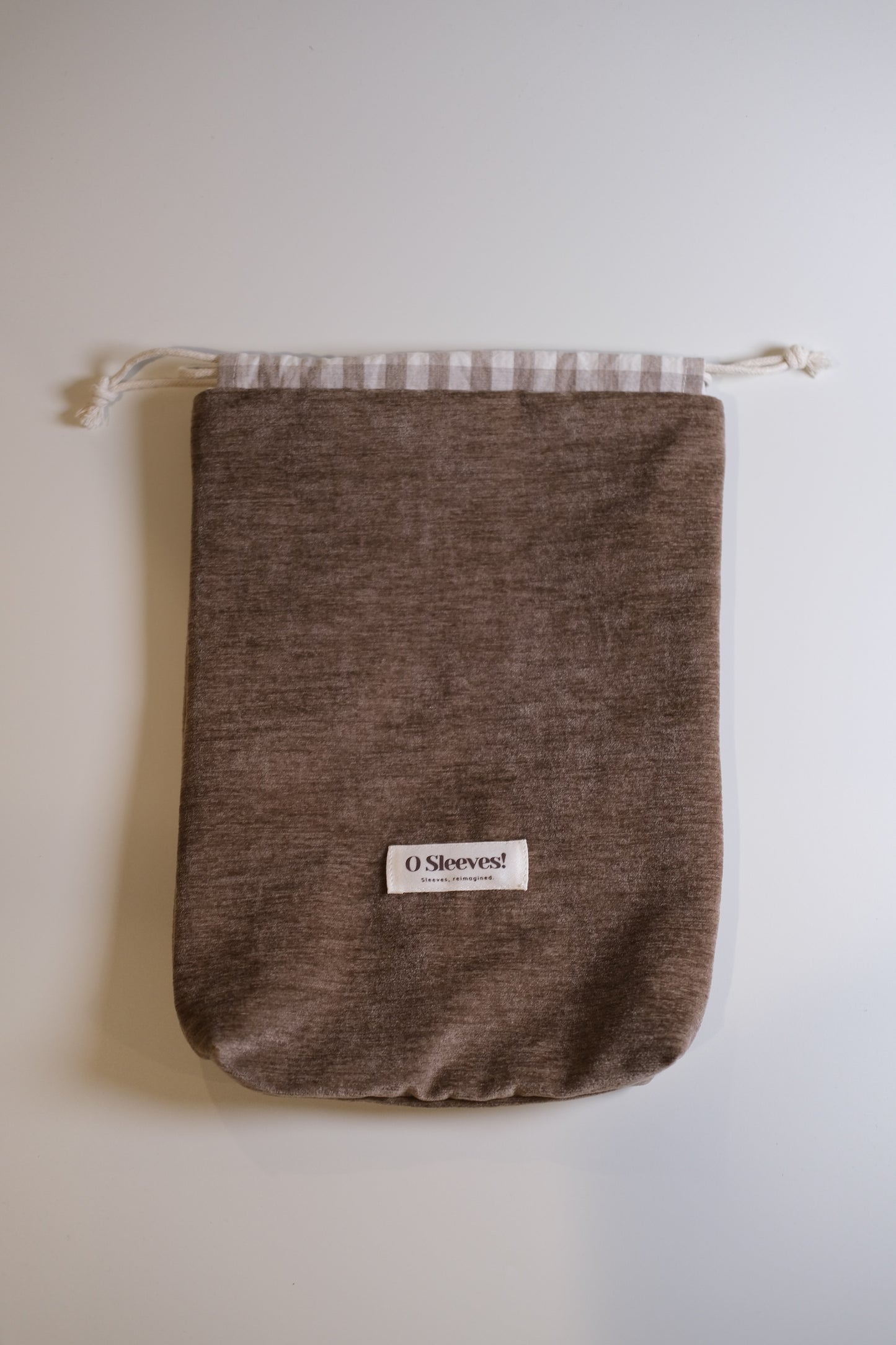 Latte Velvet Drawstring Bag - O Sleeves!
