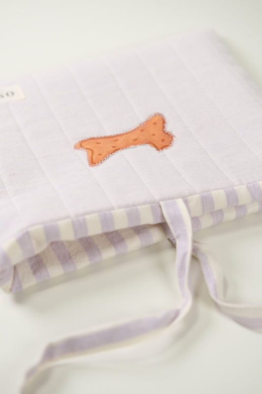 'Cat Cookies with Lavender Milk' Quilted Book Sleeve (Solid) - O Sleeves!