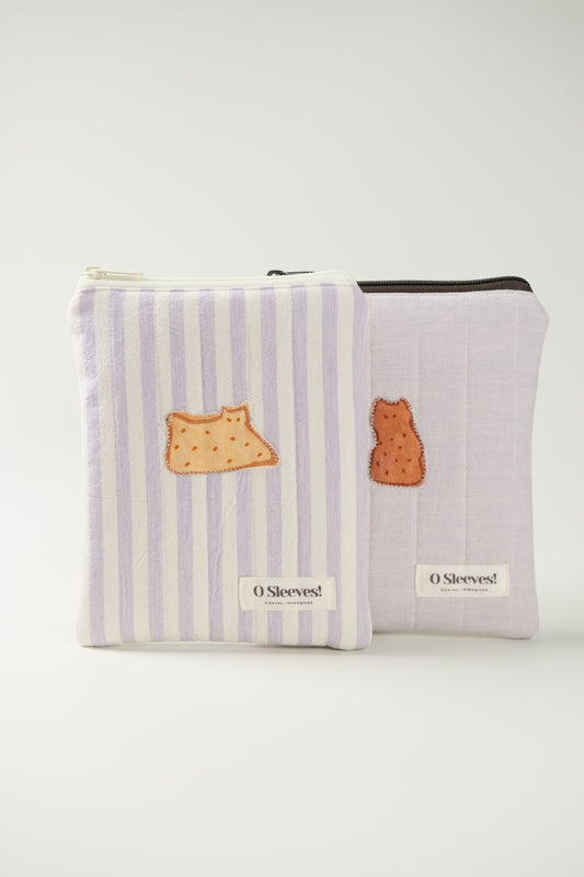 'Cat Cookies with Lavender Milk' Quilted e-Reader Sleeve