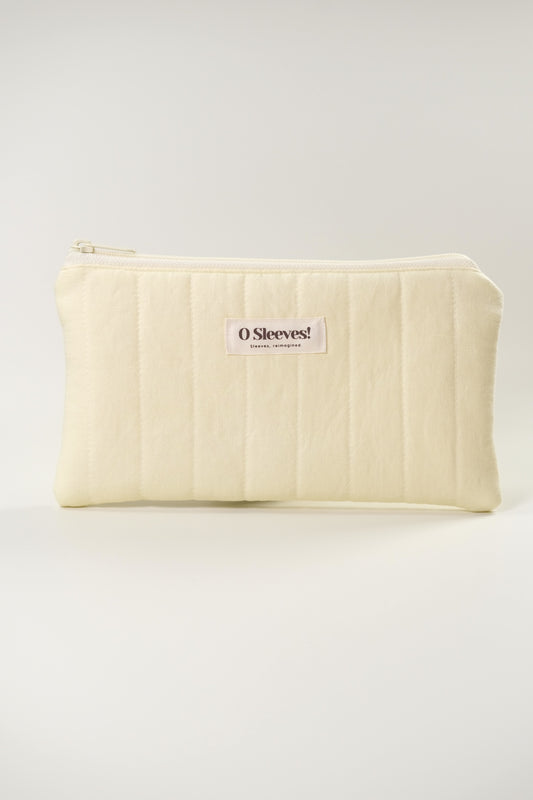 Lemon Butter Linen-Blend Quilted Lifestyle Pouch - O Sleeves!