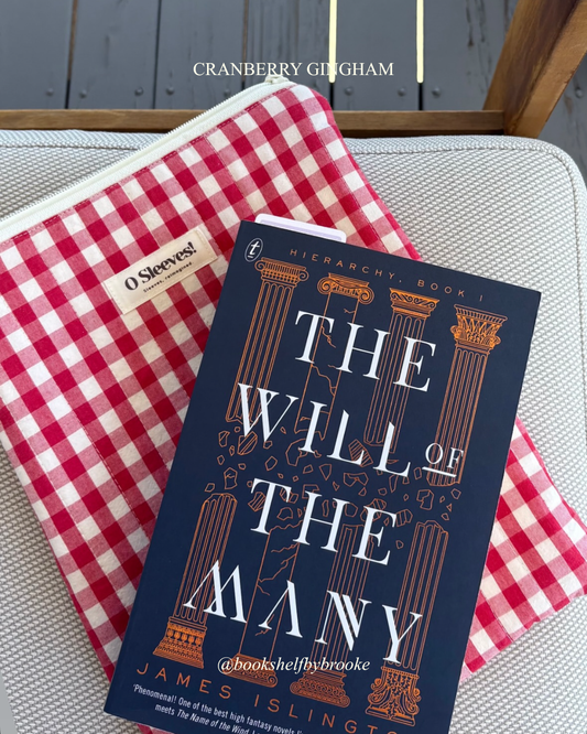 Cranberry Gingham Zip Book Sleeve - O Sleeves!
