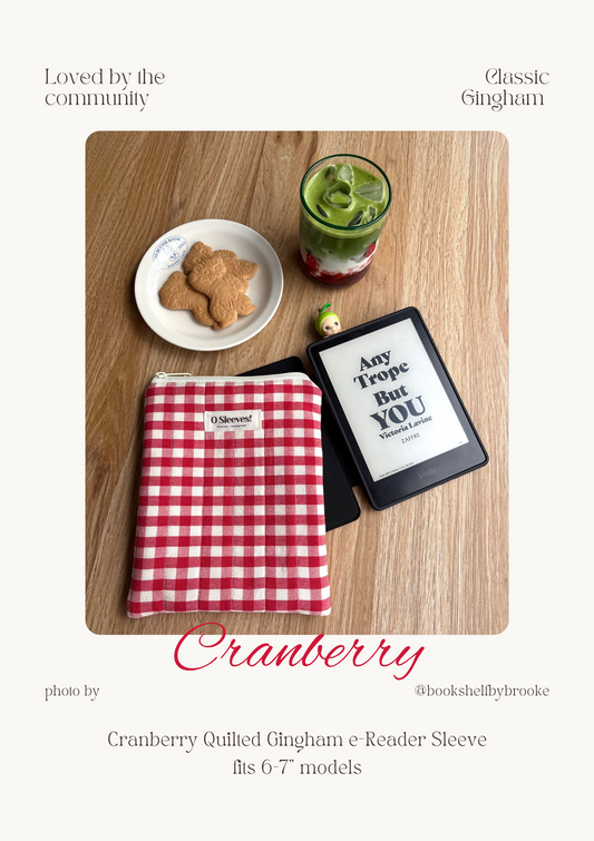 Cranberry Gingham e-Reader Sleeve