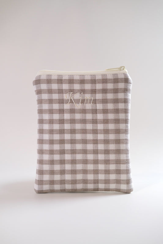 Latte Quilted Gingham e-Reader Sleeve - O Sleeves!