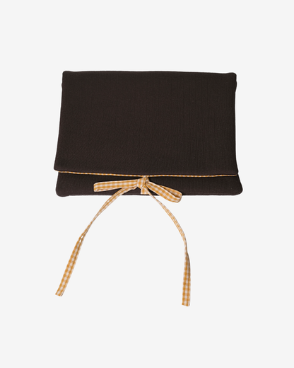 Hazel Pointelle Laptop Sleeve - Gingerbread Gingham Lining - O Sleeves!