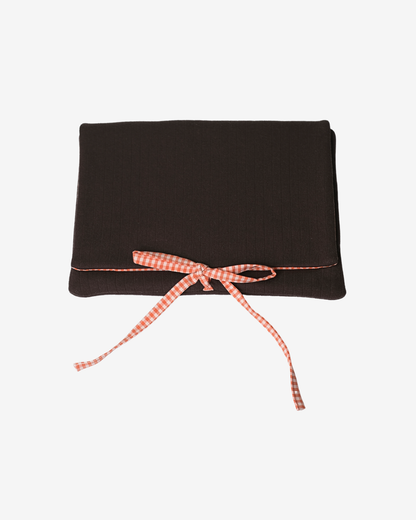 Hazel Pointelle Laptop Sleeve - Pumpkin Spice Gingham Lining - O Sleeves!