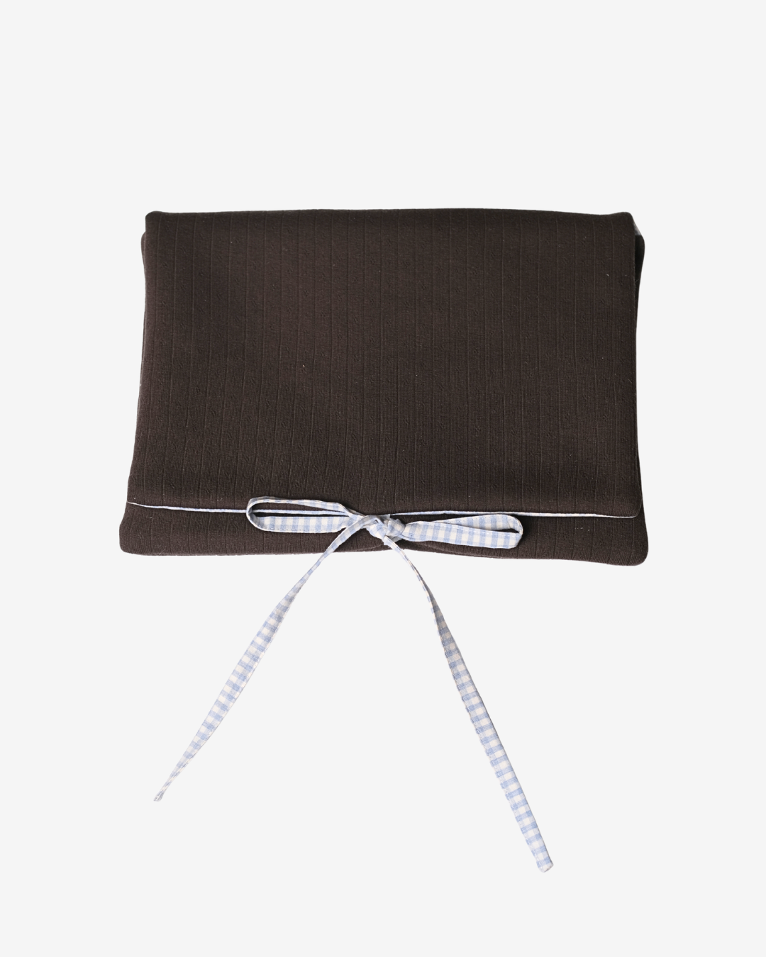 Hazel Pointelle Laptop Sleeve - Blue Hydrangea Gingham Lining - O Sleeves!