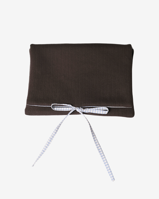 Hazel Pointelle Laptop Sleeve - Blue Hydrangea Gingham Lining - O Sleeves!