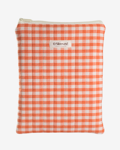 Pumpkin Spice Gingham Zip Book Sleeve