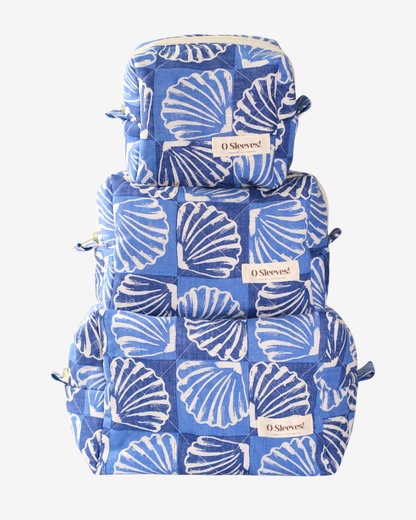 Ready-For-Anything Makeup Bag Trio (Seashell Linen) - O Sleeves!