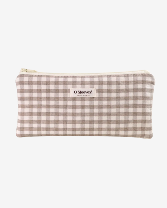 Latte Gingham Lifestyle Pouch