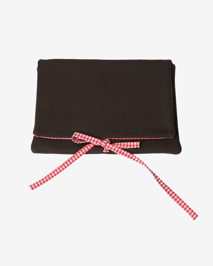 Hazel Pointelle Laptop Sleeve - Cranberry Gingham Lining - O Sleeves!