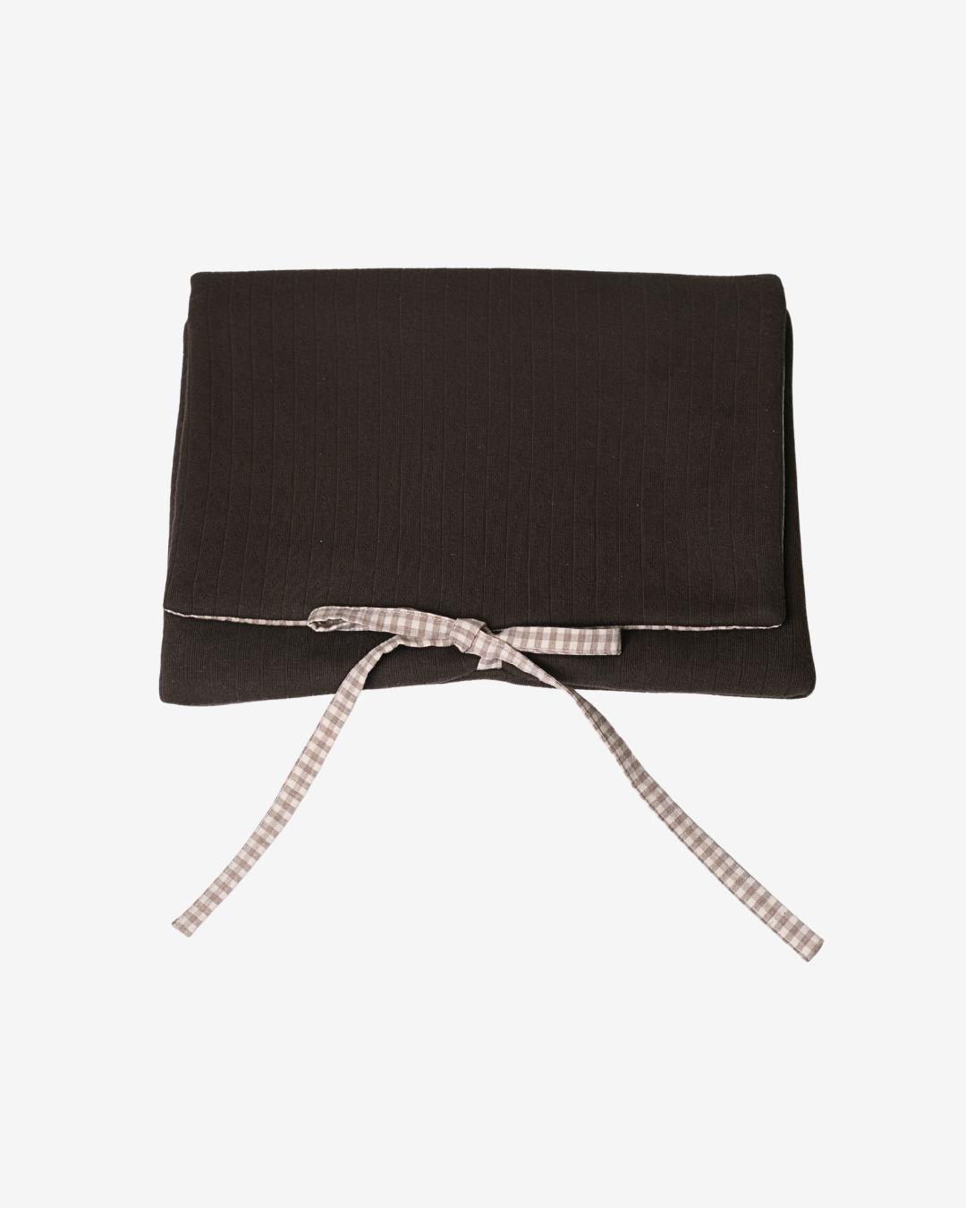 Hazel Pointelle Laptop Sleeve - Latte Gingham Lining - O Sleeves!