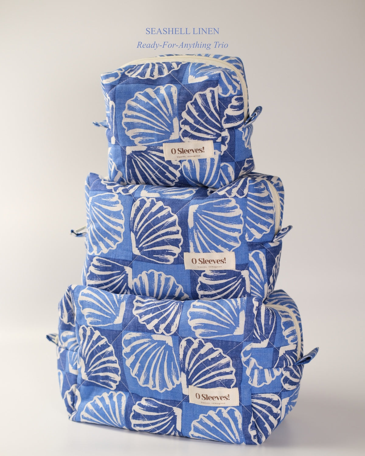 Seashell Linen Makeup Bag - O Sleeves!