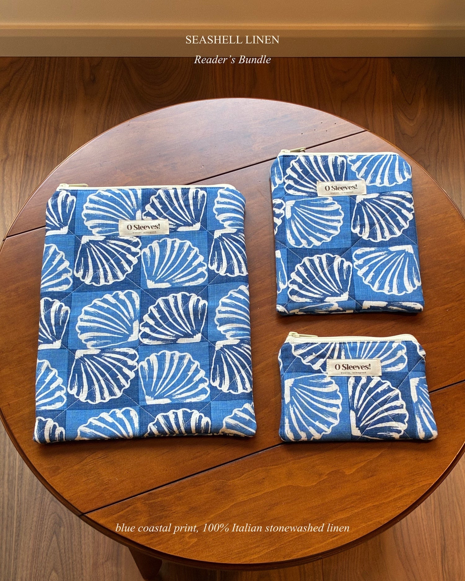 Seashell Linen Reader's Bundle - O Sleeves!