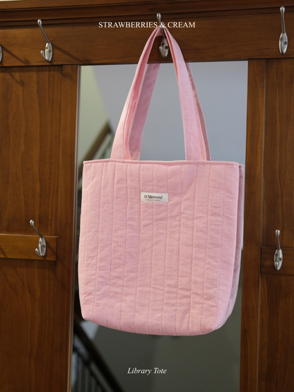 Strawberries & Cream Library Tote - O Sleeves!