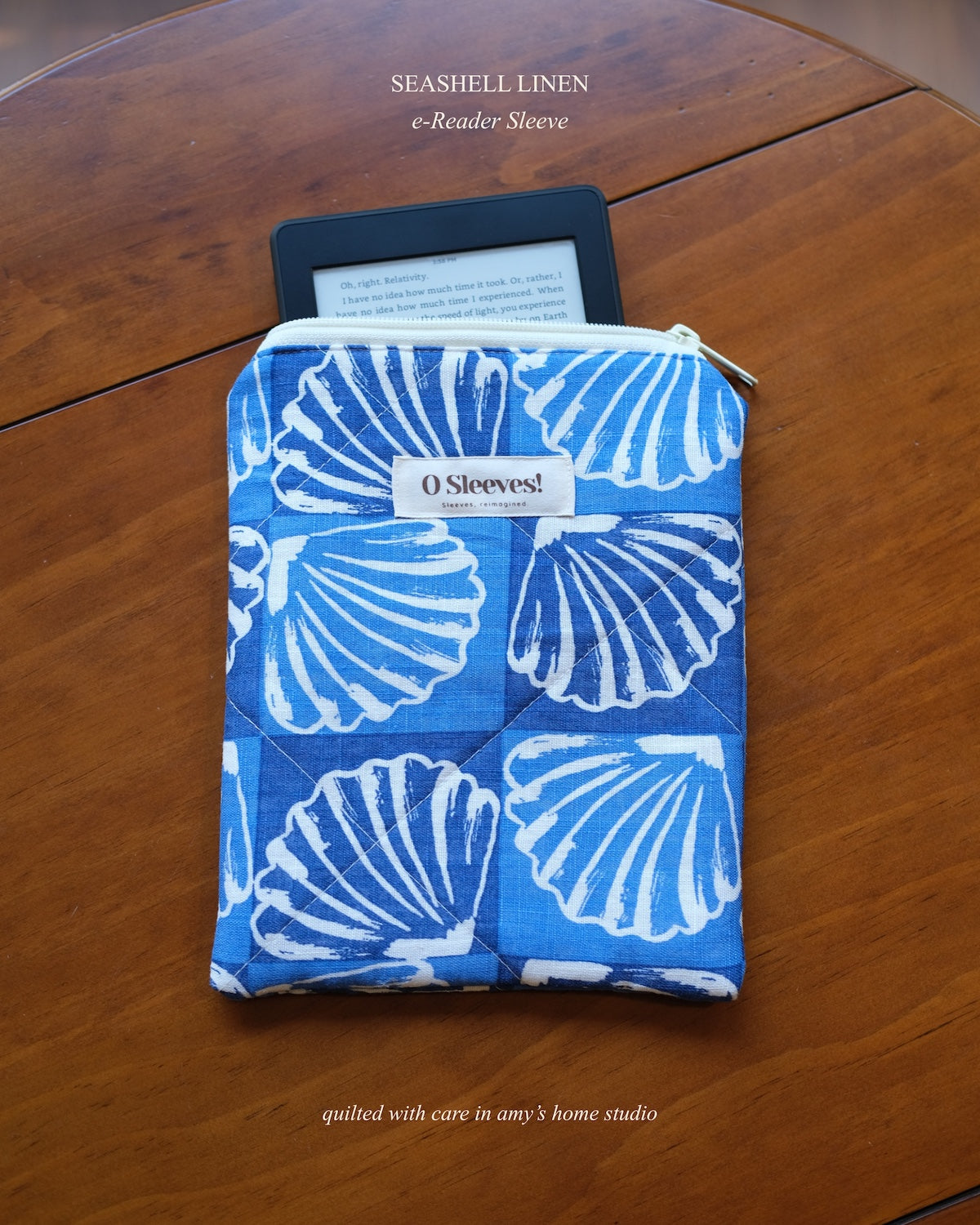 Seashell Linen e-Reader Sleeve - O Sleeves!
