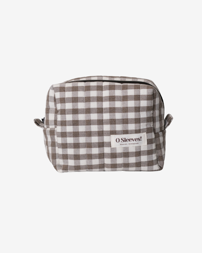 Espresso Gingham Makeup Bag - O Sleeves!