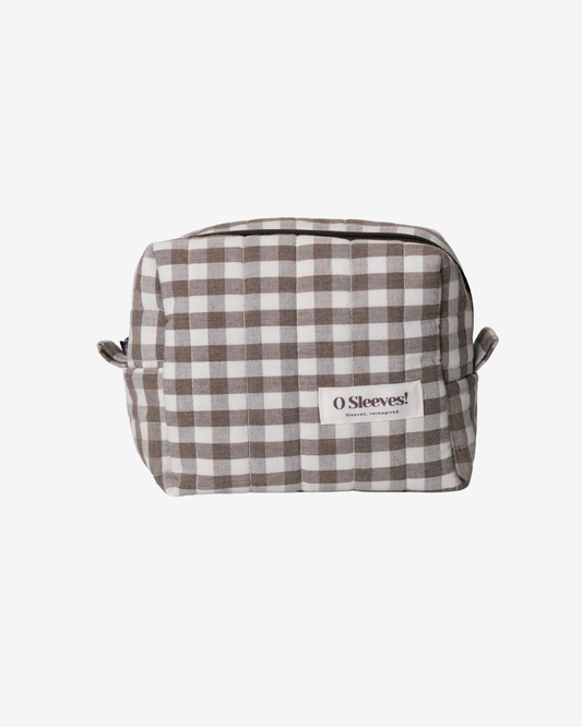 Espresso Gingham Makeup Bag - O Sleeves!
