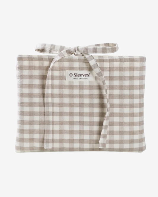 Latte Gingham Signature Book Sleeve - O Sleeves!