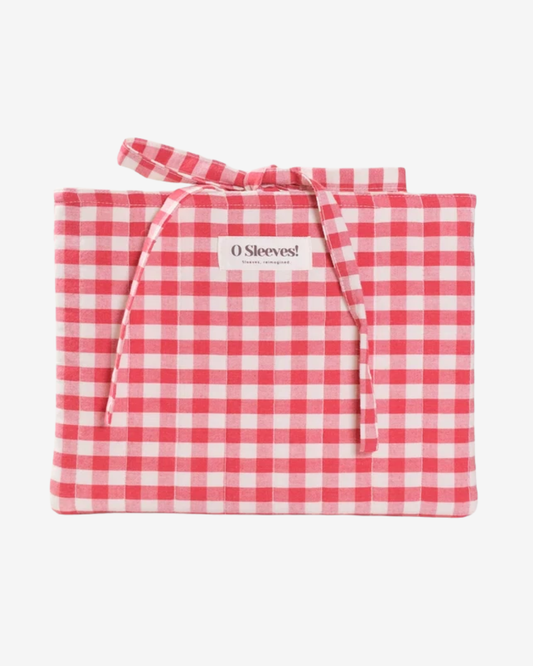 Cranberry Gingham Signature Book Sleeve - O Sleeves!