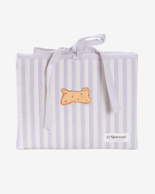 'Cat Cookies with Lavender Milk' Signature Book Sleeve (Striped) - O Sleeves!