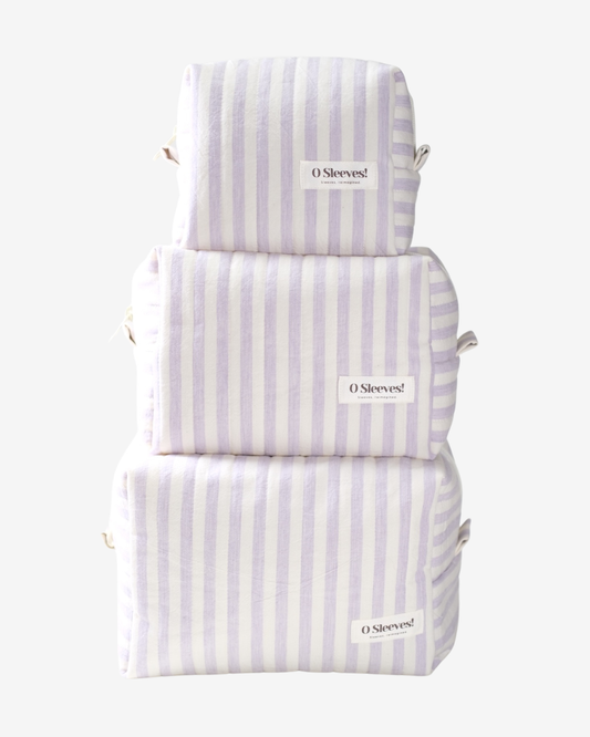 Ready-For-Anything Makeup Bag Trio (Lavender Milk) - O Sleeves!