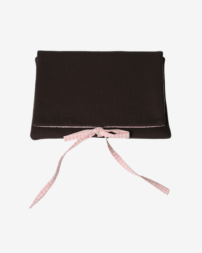 Hazel Pointelle Laptop Sleeve - Rose Bush Gingham Lining - O Sleeves!