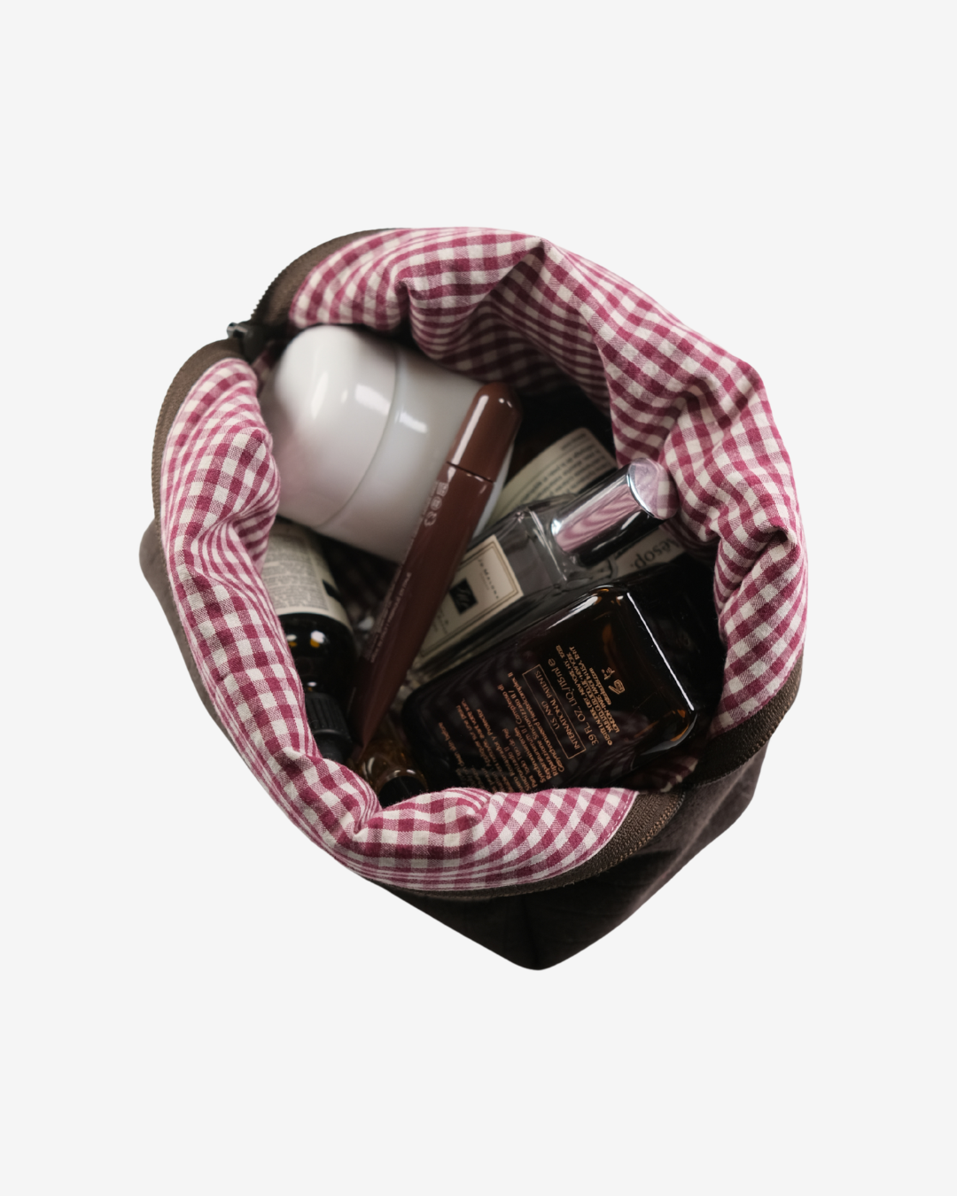 Hazel Pointelle Makeup Bag - Mulled Wine