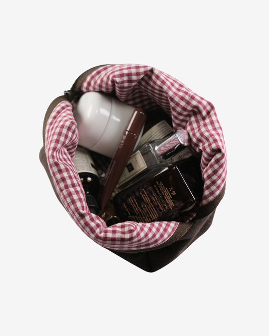 Hazel Pointelle Makeup Bag - Mulled Wine
