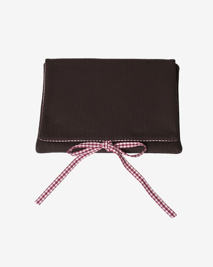 Hazel Pointelle Laptop Sleeve - Mulled Wine Gingham Lining - O Sleeves!