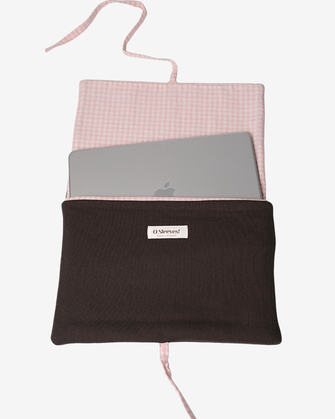 Hazel Pointelle Laptop Sleeve - Rose Bush Gingham Lining - O Sleeves!