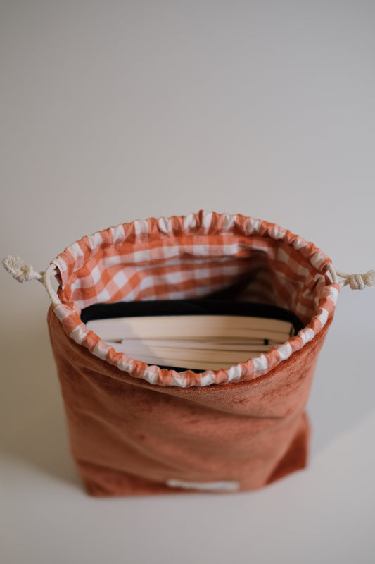 Pumpkin Spice Velvet Drawstring Bag - O Sleeves!