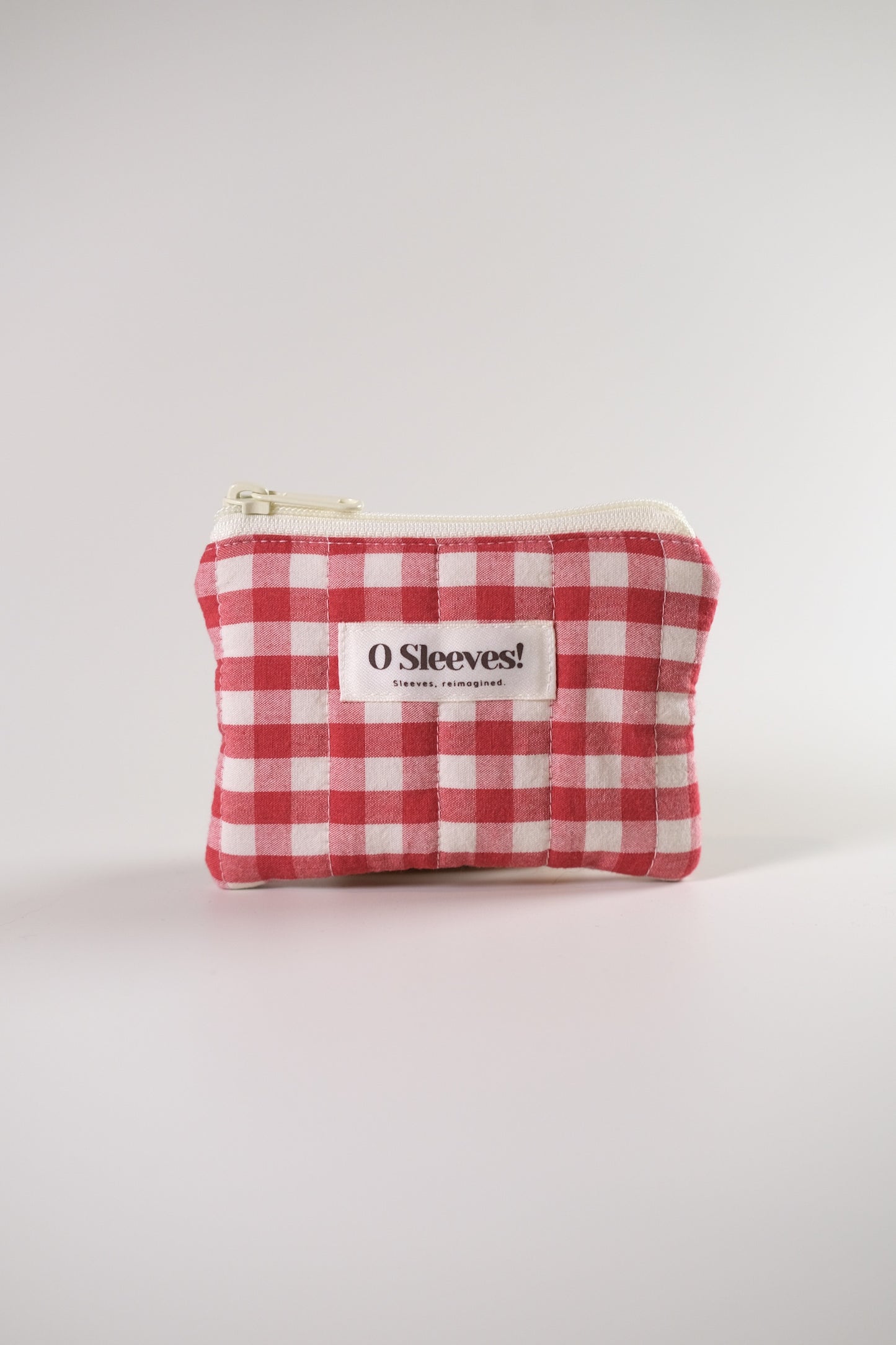 Cranberry Quilted Gingham Mini Pouch