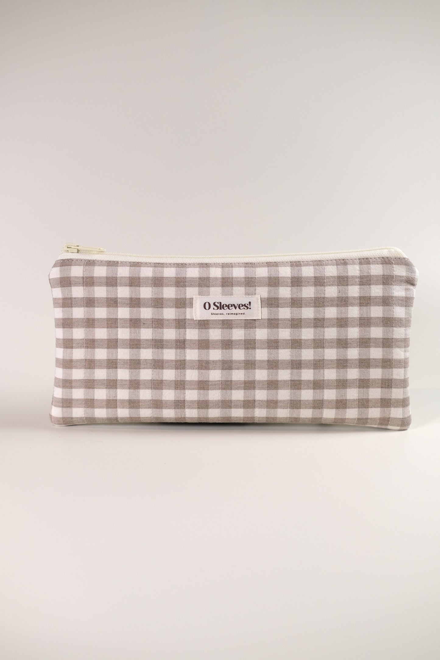 Latte Quilted Gingham Lifestyle Pouch