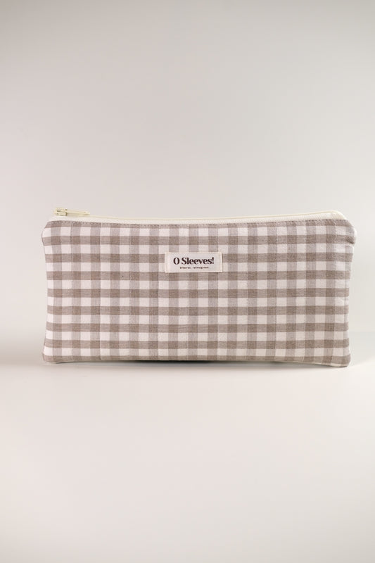 Latte Quilted Gingham Lifestyle Pouch