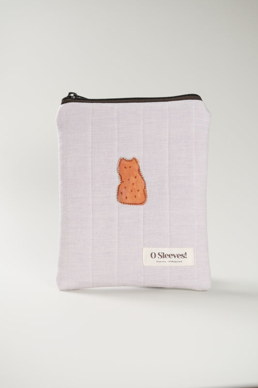 'Cat Cookies with Lavender Milk' Quilted e-Reader Sleeve