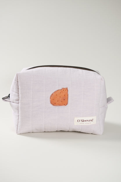 'Cat Cookies with Lavender Milk' Quilted Makeup Bag