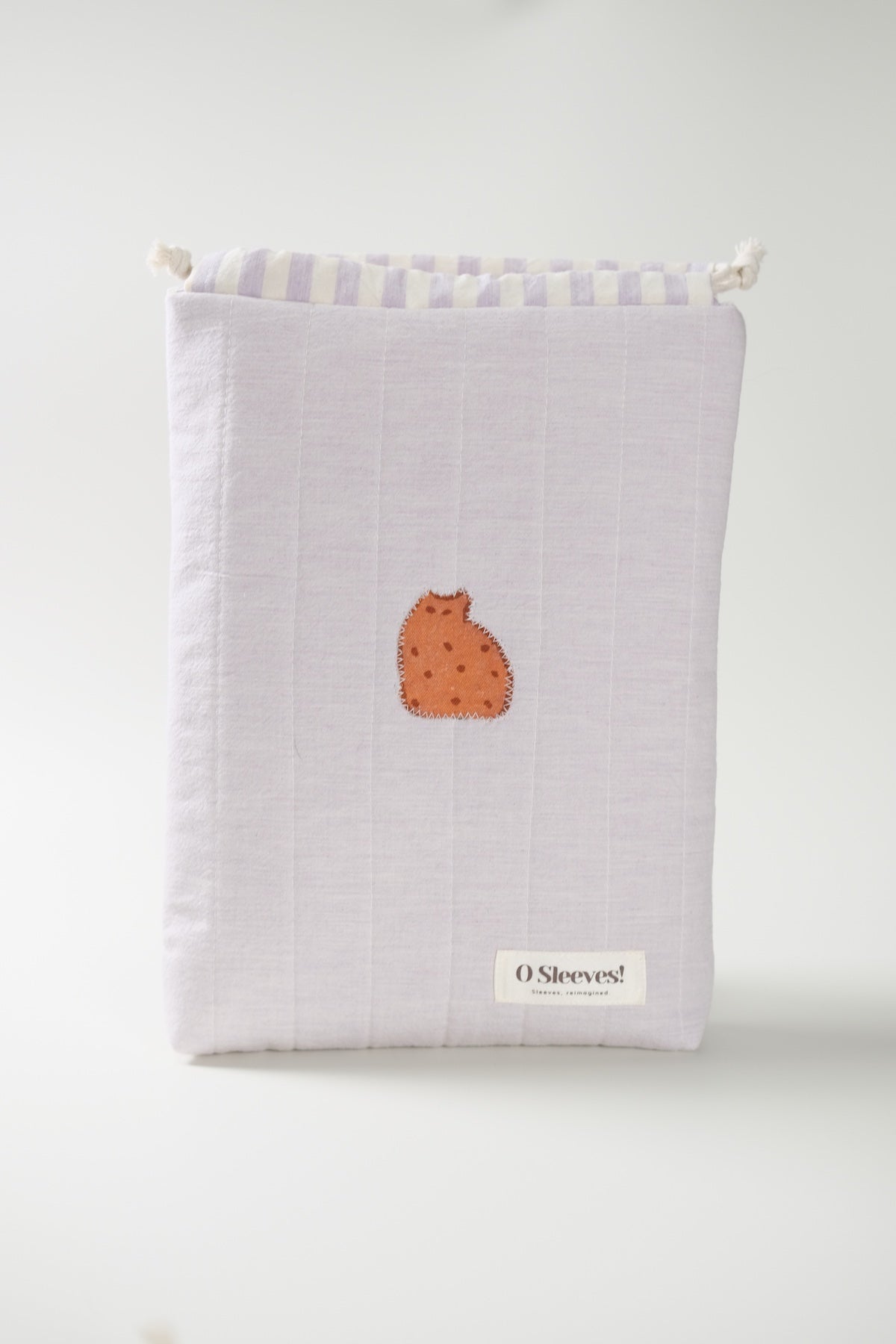 'Cat Cookies with Lavender Milk' Quilted Drawstring Bag
