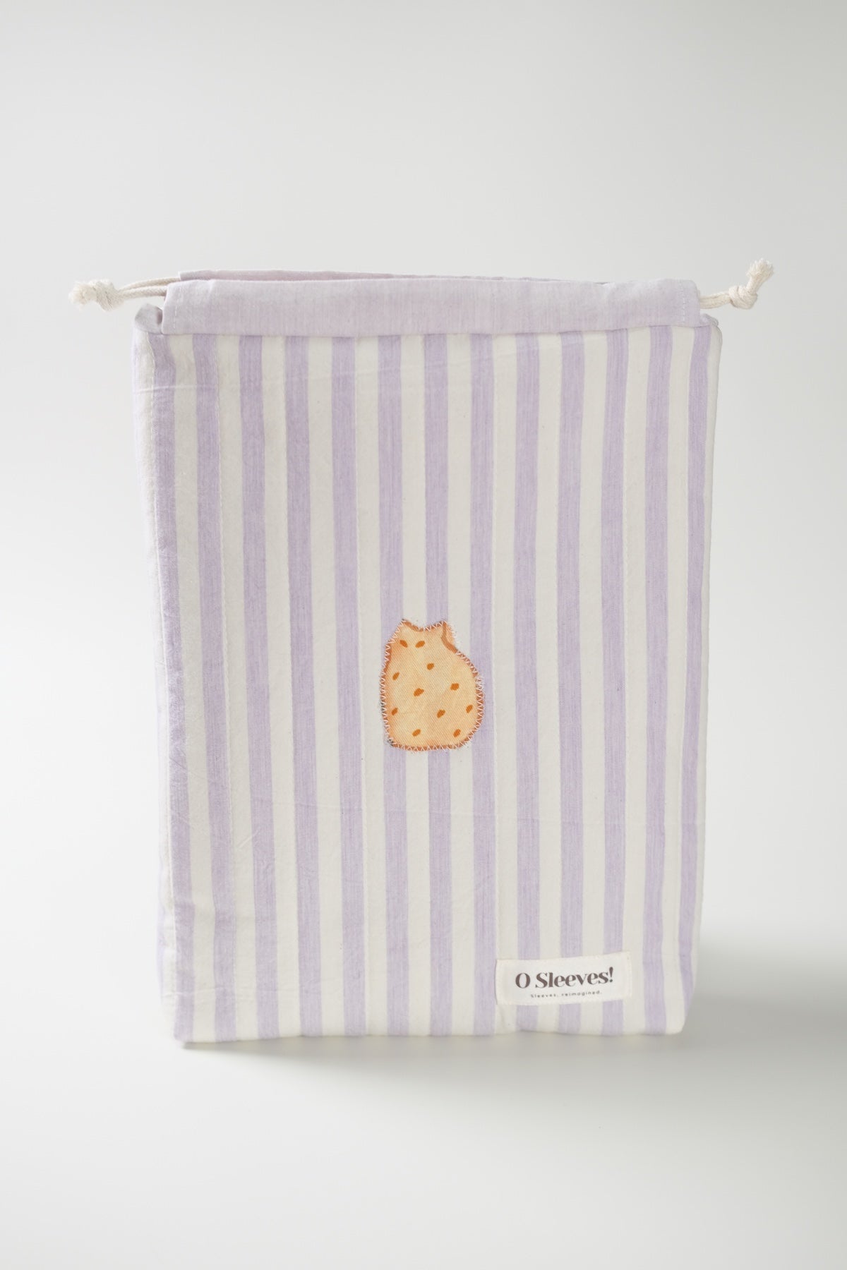 'Cat Cookies with Lavender Milk' Quilted Drawstring Bag