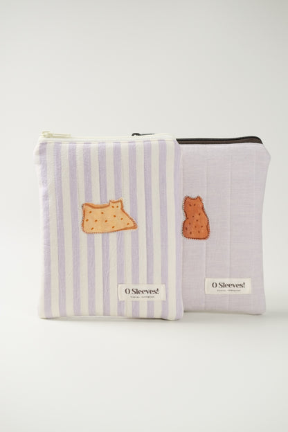 'Cat Cookies with Lavender Milk' Quilted e-Reader Sleeve