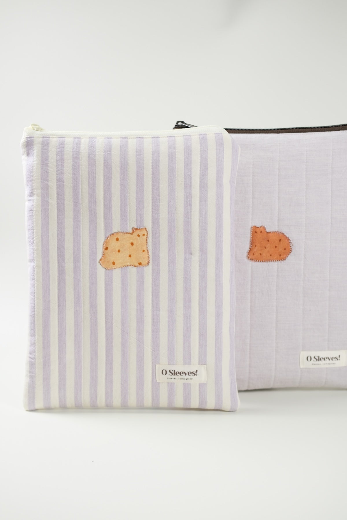 'Cat Cookies with Lavender Milk' Quilted Book Sleeve