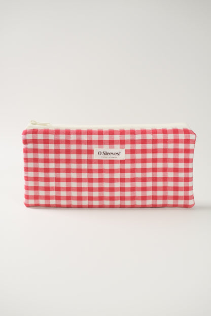 Cranberry Quilted Gingham Lifestyle Pouch