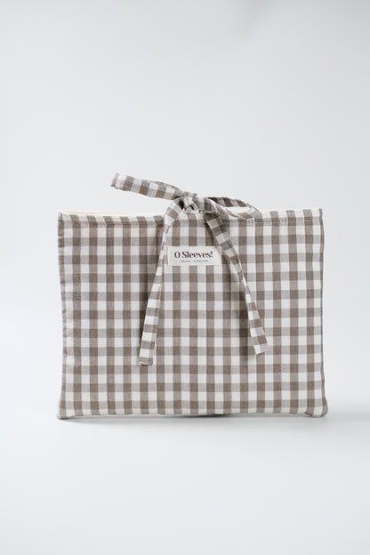 Espresso Quilted Gingham Book Sleeve (Standard/Large) - O Sleeves!