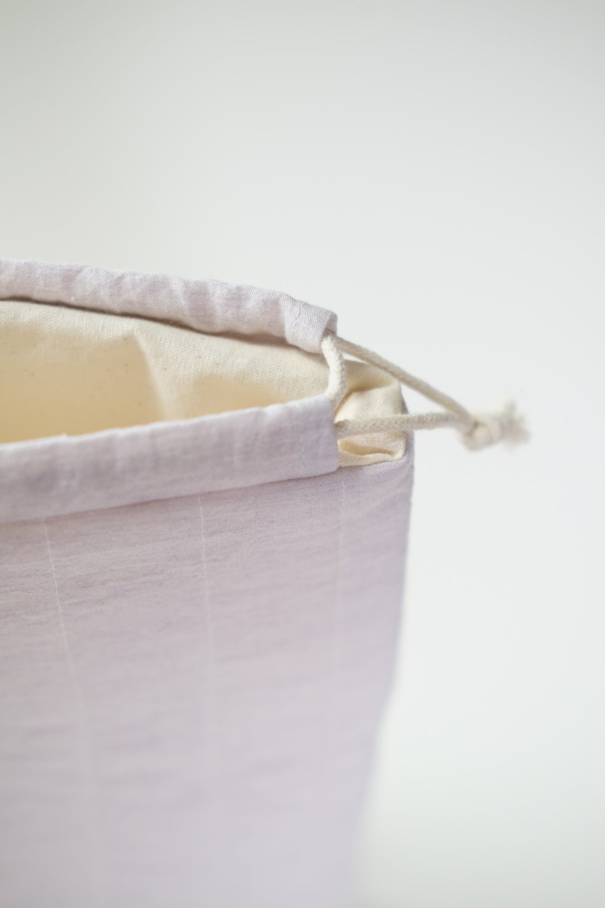Lavender Milk Quilted Drawstring Bag - O Sleeves!