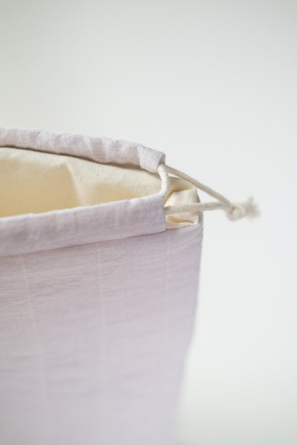 Lavender Milk Quilted Drawstring Bag - O Sleeves!