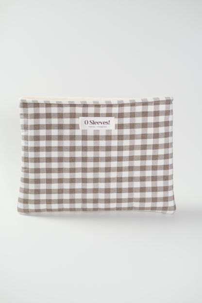 Espresso Quilted Gingham Book Sleeve (Standard/Large) - O Sleeves!