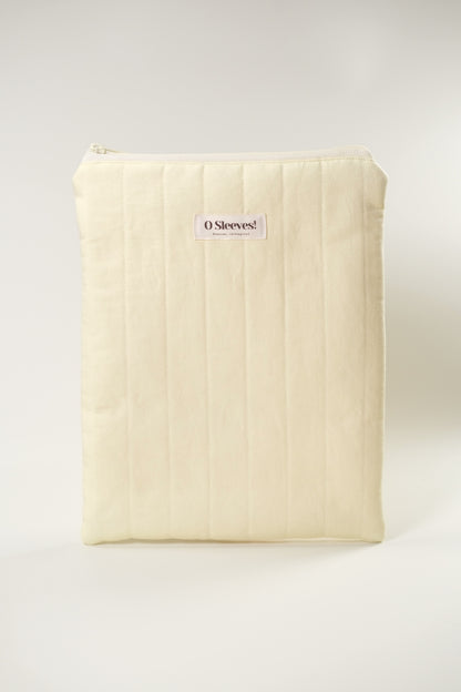 Lemon Butter Linen-Blend Quilted Book Sleeve - O Sleeves!