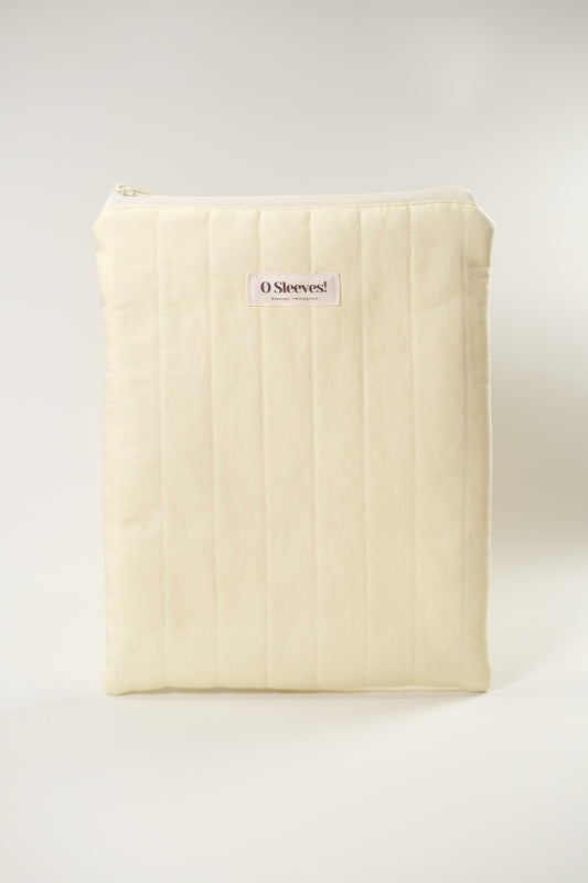 Lemon Butter Linen-Blend Quilted Book Sleeve - O Sleeves!