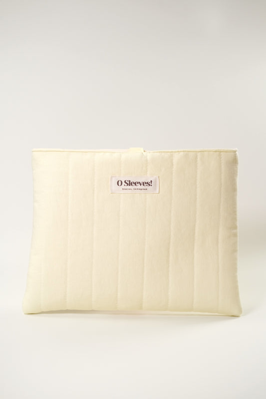 Lemon Butter Linen-Blend Quilted Book Sleeve - O Sleeves!